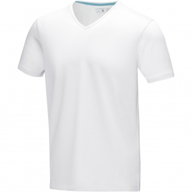 Logo trade corporate gifts image of: Kawartha short sleeve men's organic V-neck t-shirt