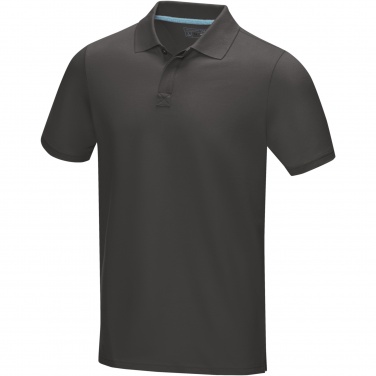 Logo trade promotional giveaways image of: Graphite short sleeve men’s organic polo