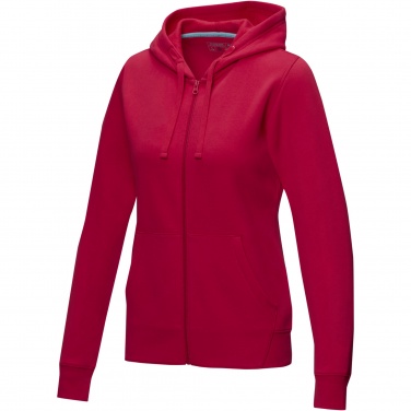 Logo trade corporate gifts image of: Ruby women’s organic recycled full zip hoodie