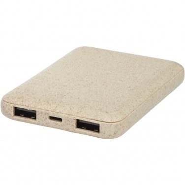 Logo trade promotional merchandise photo of: Asama 5000 mAh wheat straw power bank