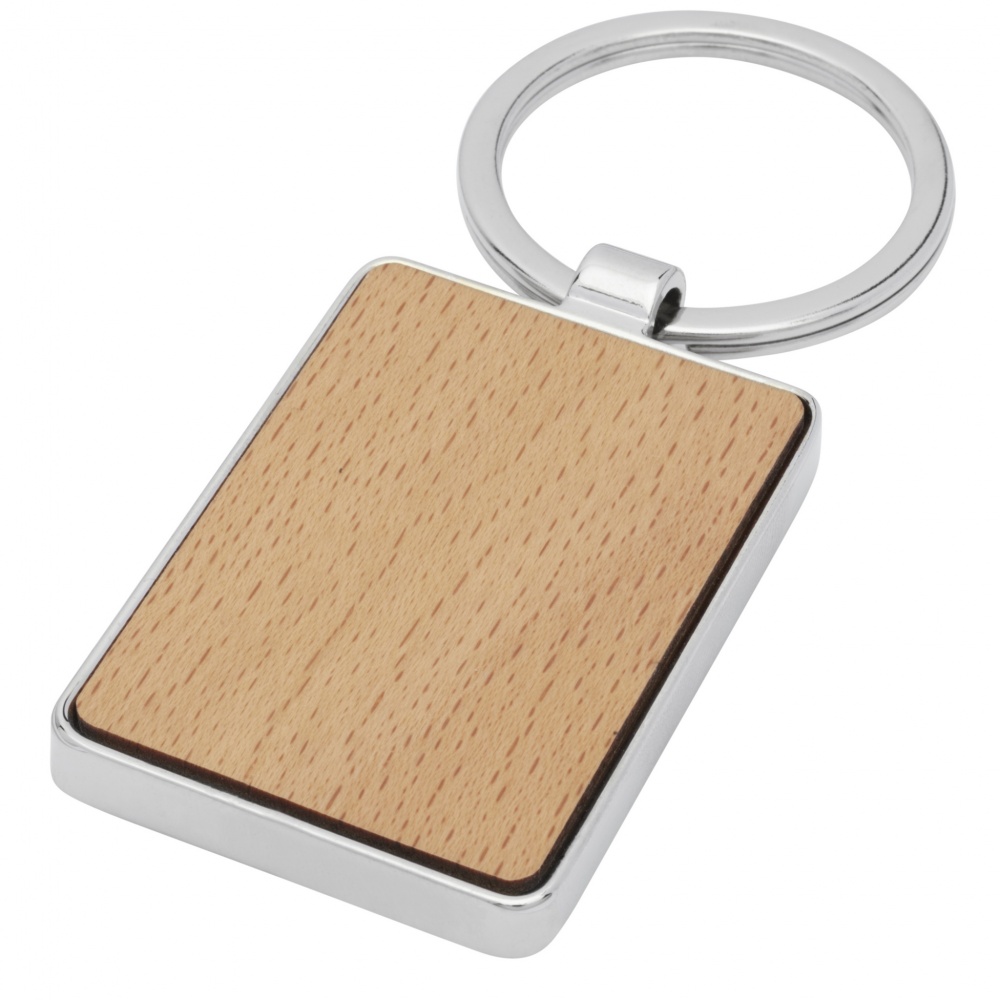 Logo trade promotional merchandise image of: Mauro beech wood rectangular keychain
