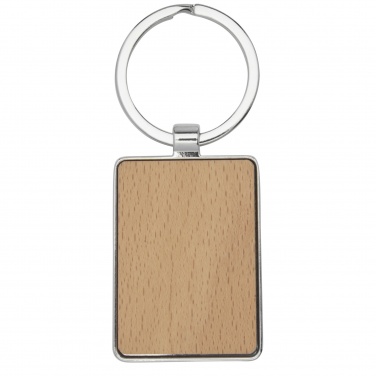 Logo trade promotional giveaways image of: Mauro beech wood rectangular keychain