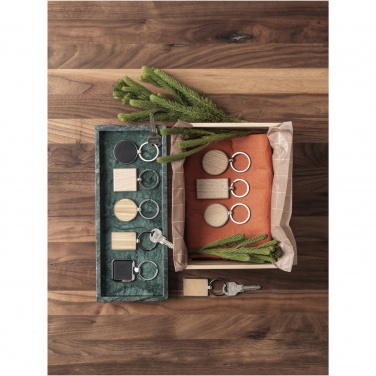 Logo trade promotional giveaway photo of: Mauro beech wood rectangular keychain