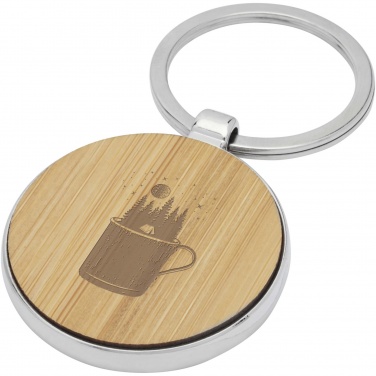 Logo trade promotional merchandise picture of: Nino bamboo round keychain
