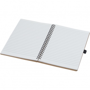Logo trade promotional gifts picture of: Cobble A5 wire-o recycled cardboard notebook with stone paper