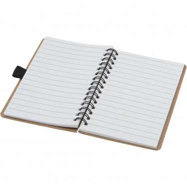 Logotrade promotional gift image of: Cobble A6 wire-o recycled cardboard notebook with stone paper