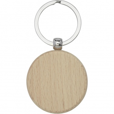 Logo trade corporate gifts picture of: Giovanni beech wood round keychain