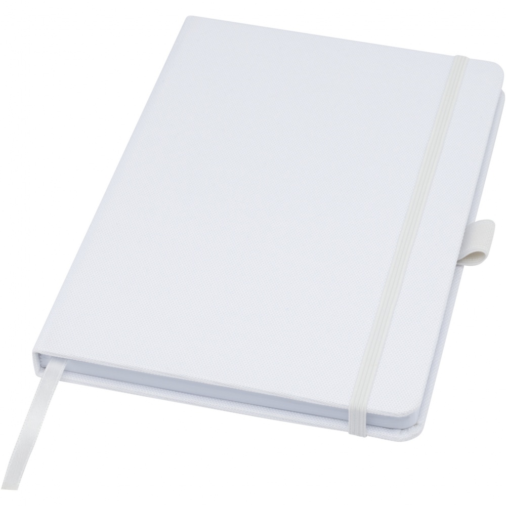 Logo trade promotional merchandise photo of: Honua A5 recycled paper notebook with recycled PET cover