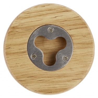Logo trade business gift photo of: Scoll wooden coaster with bottle opener
