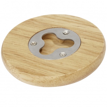 Logotrade promotional item picture of: Scoll wooden coaster with bottle opener