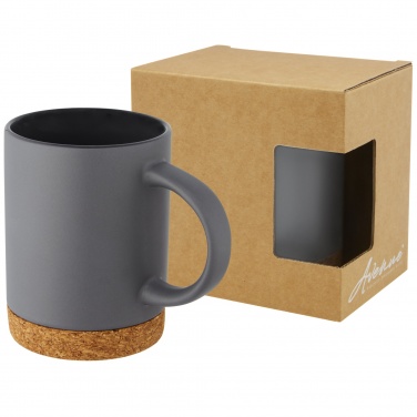 Logo trade business gifts image of: Neiva 425 ml ceramic mug with cork base