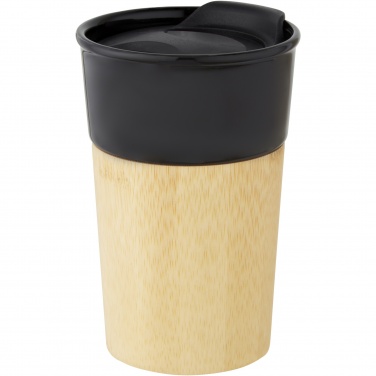 Logo trade promotional merchandise photo of: Pereira 320 ml porcelain mug with bamboo outer wall