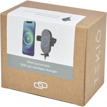 Logo trade promotional gifts image of: Pilot 15W wireless automatic car charger 