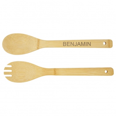Logo trade advertising products picture of: Argulls bamboo salad bowl and tools