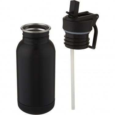 Logotrade promotional product image of: Lina 400 ml stainless steel sport bottle with straw and loop