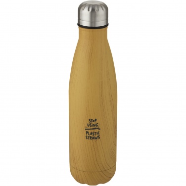 Logotrade promotional product image of: Cove 500 ml vacuum insulated stainless steel bottle with wood print