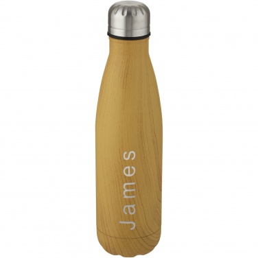 Logotrade promotional gift picture of: Cove 500 ml vacuum insulated stainless steel bottle with wood print