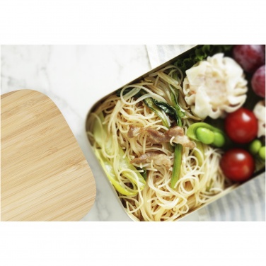 Logo trade corporate gifts picture of: Tite stainless steel lunch box with bamboo lid