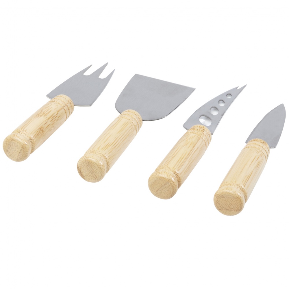 Logo trade business gift photo of: Cheds 4-piece bamboo cheese set