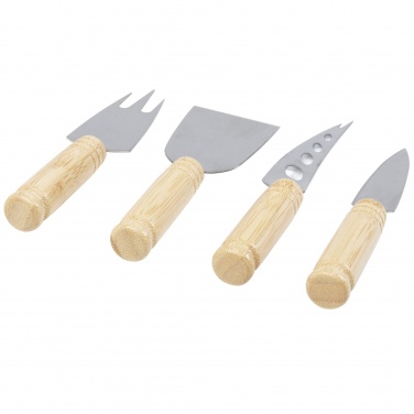 Logo trade business gift photo of: Cheds 4-piece bamboo cheese set