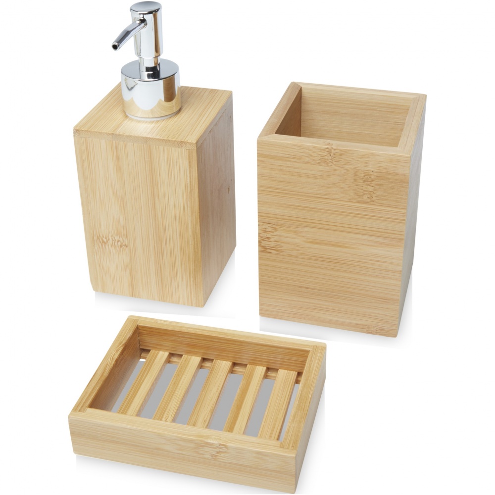 Logotrade advertising products photo of: Hedon 3-piece bamboo bathroom set