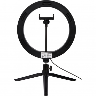 Logo trade promotional giveaways image of: Studio ring light for selfies and vlogging with phone holder and tripod