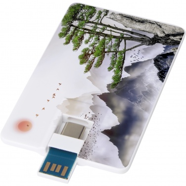 Logo trade corporate gifts picture of: Duo slim 32GB USB drive with Type-C and USB-A 3.0