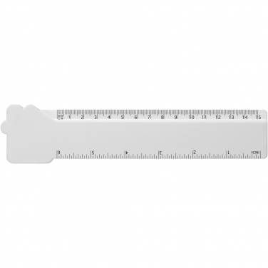 Logo trade promotional merchandise photo of: Tait 15 cm house-shaped recycled plastic ruler
