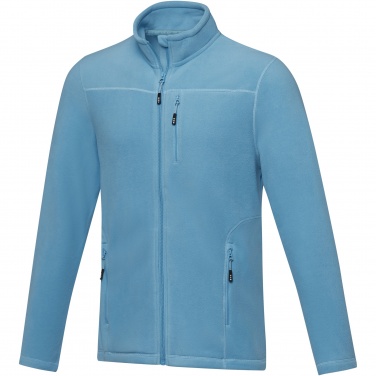 Logo trade promotional gifts picture of: Amber men's GRS recycled full zip fleece jacket