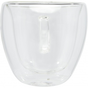 Logo trade promotional item photo of: Manti 2-piece 100 ml double-wall glass cup with bamboo coaster 