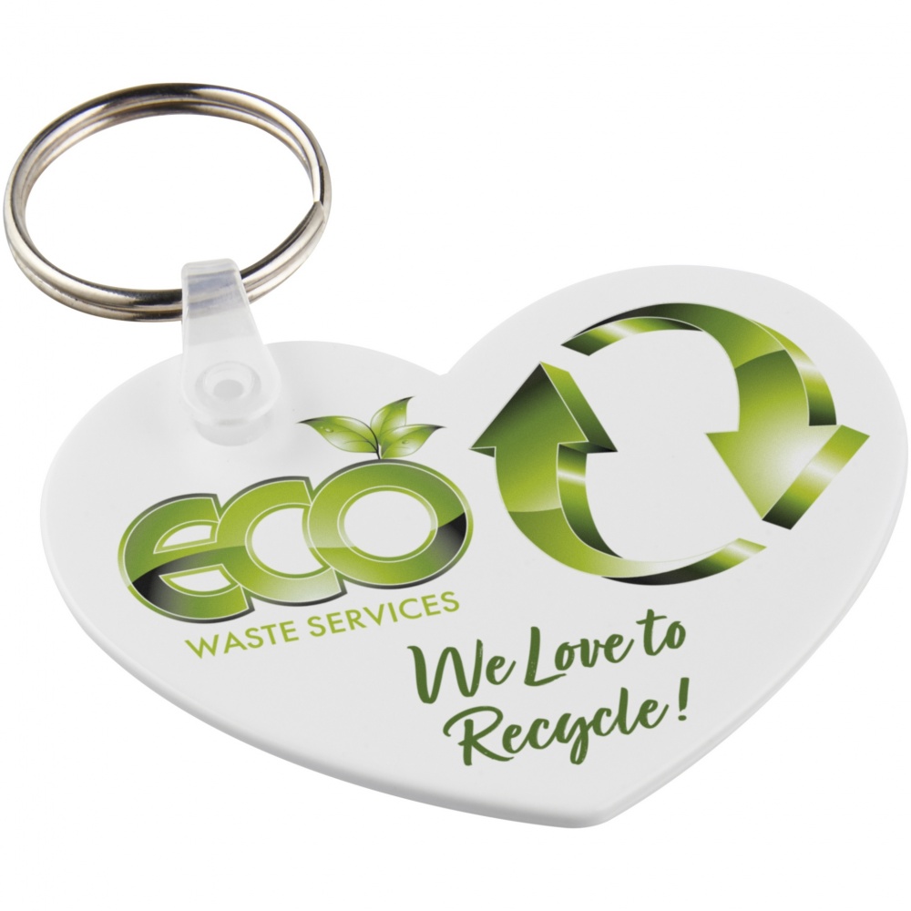 Logo trade promotional giveaways picture of: Tait heart-shaped recycled keychain