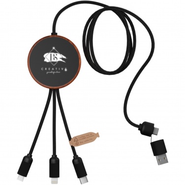 Logo trade advertising product photo of: SCX.design C40 5-in-1 rPET light-up logo charging cable and 10W charging pad