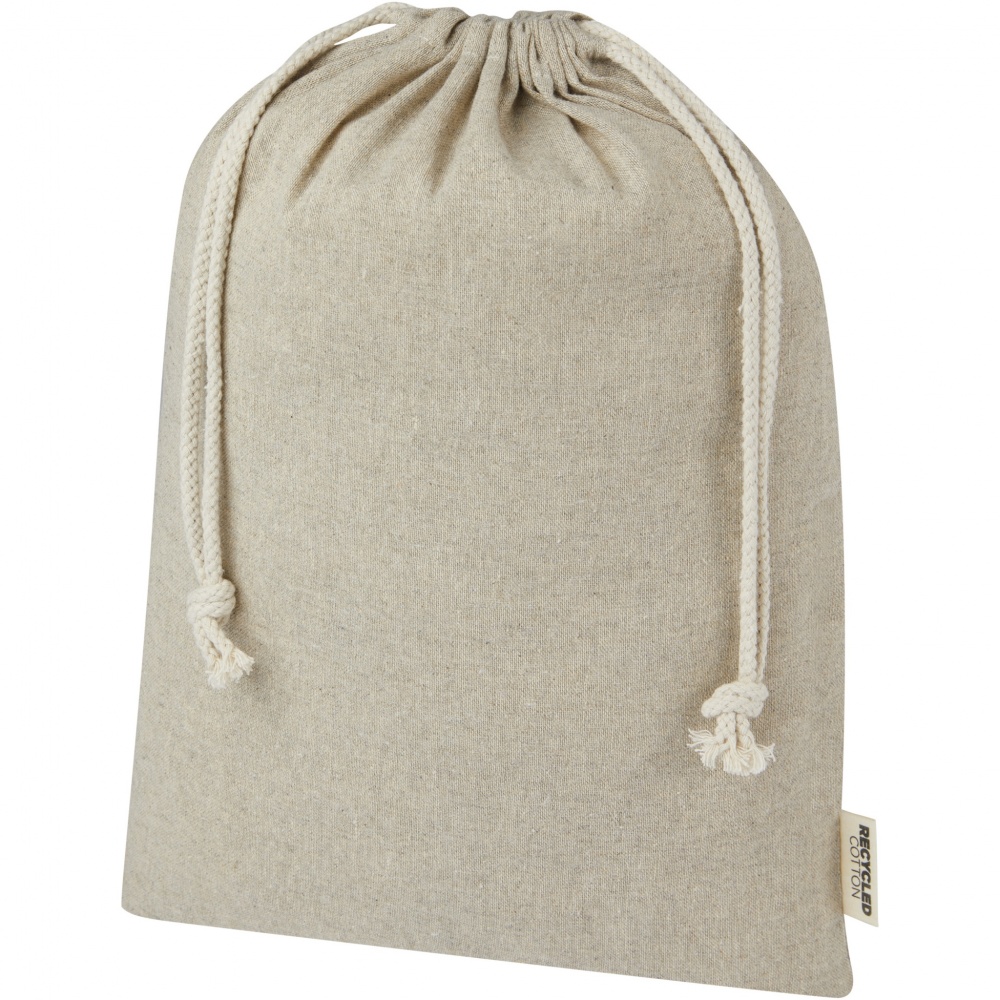 Logo trade promotional gifts picture of: Pheebs 150 g/m² GRS recycled cotton gift bag large 4L