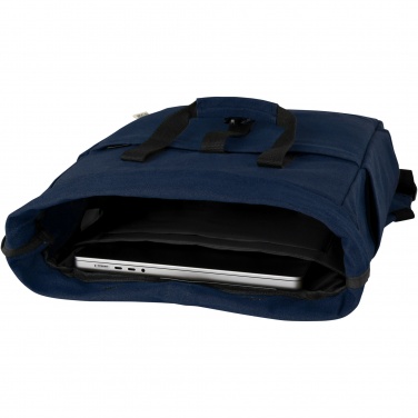 Logotrade promotional gift image of: Joey 15” GRS recycled canvas rolltop laptop backpack 15L