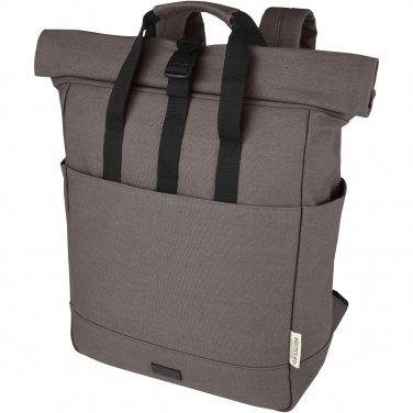 Logo trade promotional merchandise picture of: Joey 15” GRS recycled canvas rolltop laptop backpack 15L