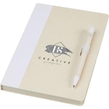 Logo trade promotional items picture of: Dairy Dream A5 size reference recycled milk cartons notebook and ballpoint pen set