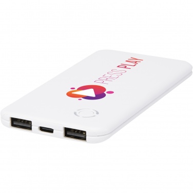 Logo trade advertising products picture of: Slender 4000 mAh slim dual power bank