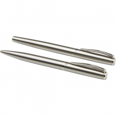 Logotrade corporate gifts photo of: Didimis recycled stainless steel ballpoint and rollerball pen set
