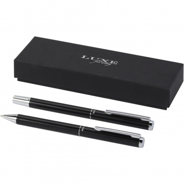 Logo trade business gift photo of: Lucetto recycled aluminium ballpoint and rollerball pen gift set
