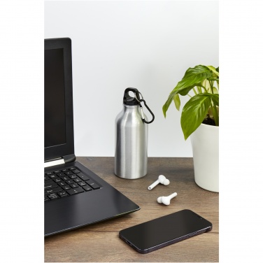 Logotrade advertising products photo of: Oregon 400 ml RCS certified recycled aluminium water bottle with carabiner