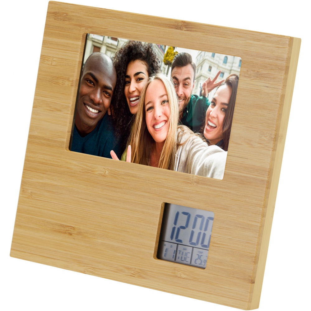 Logotrade promotional items photo of: Sasa bamboo photo frame with thermometer