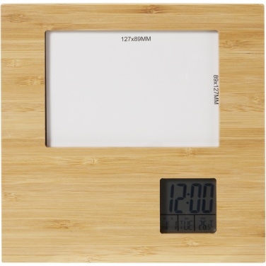 Logotrade advertising product image of: Sasa bamboo photo frame with thermometer