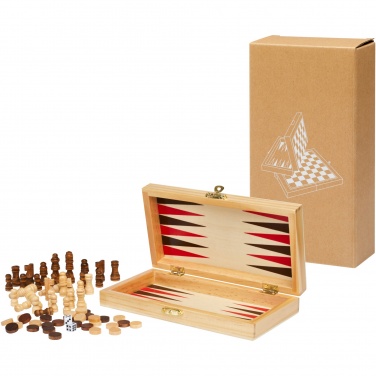 Logo trade promotional gift photo of: Mugo 3-in-1 wooden game set
