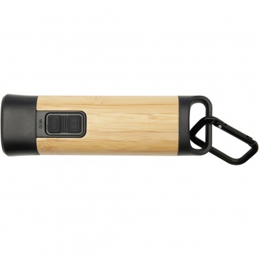 Logo trade promotional giveaways picture of: Kuma bamboo/RCS recycled plastic torch with carabiner