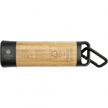 Logo trade promotional products picture of: Kuma bamboo/RCS recycled plastic torch with carabiner