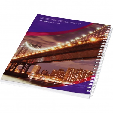 Logo trade promotional giveaway photo of: Desk-Mate® A5 spiral notebook with printed back cover