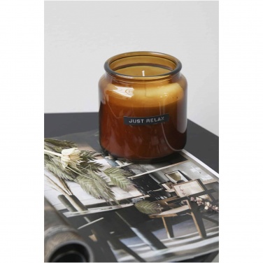 Logo trade promotional items image of: Wellmark Let's Get Cozy 650 g scented candle - cedar wood fragrance
