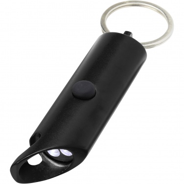 Logo trade advertising products picture of: Flare RCS recycled aluminium IPX LED light and bottle opener with keychain