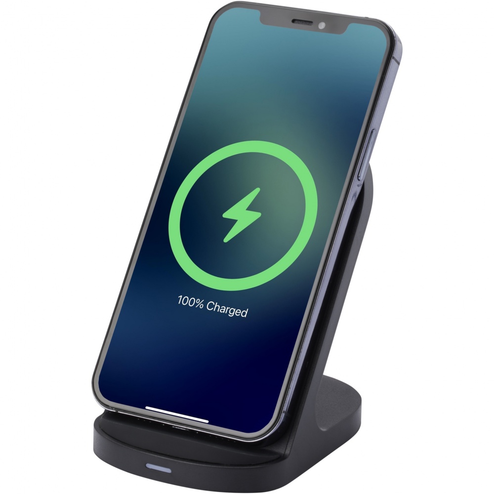 Logotrade business gifts photo of: Loop 15W dual coil RCS recycled plastic wireless charging stand