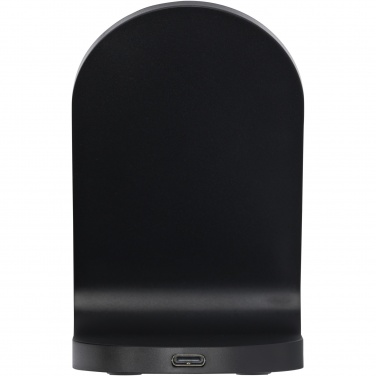 Logo trade promotional gifts picture of: Loop 15W dual coil RCS recycled plastic wireless charging stand